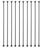 Balusters for Staircase Interior - Stair Railing Indoor Spindles, Iron Balusters Banister, Hollow Square, 1/2inch x 44inch, Plain Iron Balusters and Swivel Shoes (Pack of 10), Satin Black