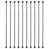 Staircase Balusters - 1/2inch x 44inch, Shiny and Finely Textured Metal Railings, Single Twist Balusters and Swivel Shoes (Double Twist 10pk) Satin Black