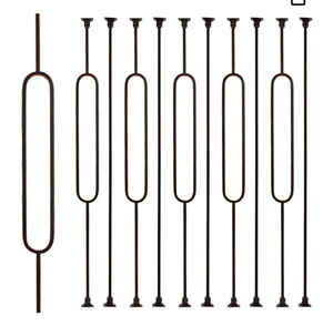 Oil Rubbed Copper Staircase Balusters - 1/2inch x 44inch Plain Iron Balusters and Single Oval with Swivel Shoes, Metallic Color Railing with Shine (Oval Series 10pk)