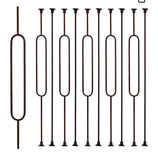 Oil Rubbed Copper Staircase Balusters - 1/2inch x 44inch Plain Iron Balusters and Single Oval with Swivel Shoes, Metallic Color Railing with Shine (Oval Series 10pk)