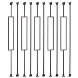 Balusters for Staircase Interior - Contemporary Rectangle Spindles, Banister, Hollow, 1/2inch x 44inch, Square Panel Iron & Plain Iron Balusters and Swivel Shoes (Pack of 10), Satin Black